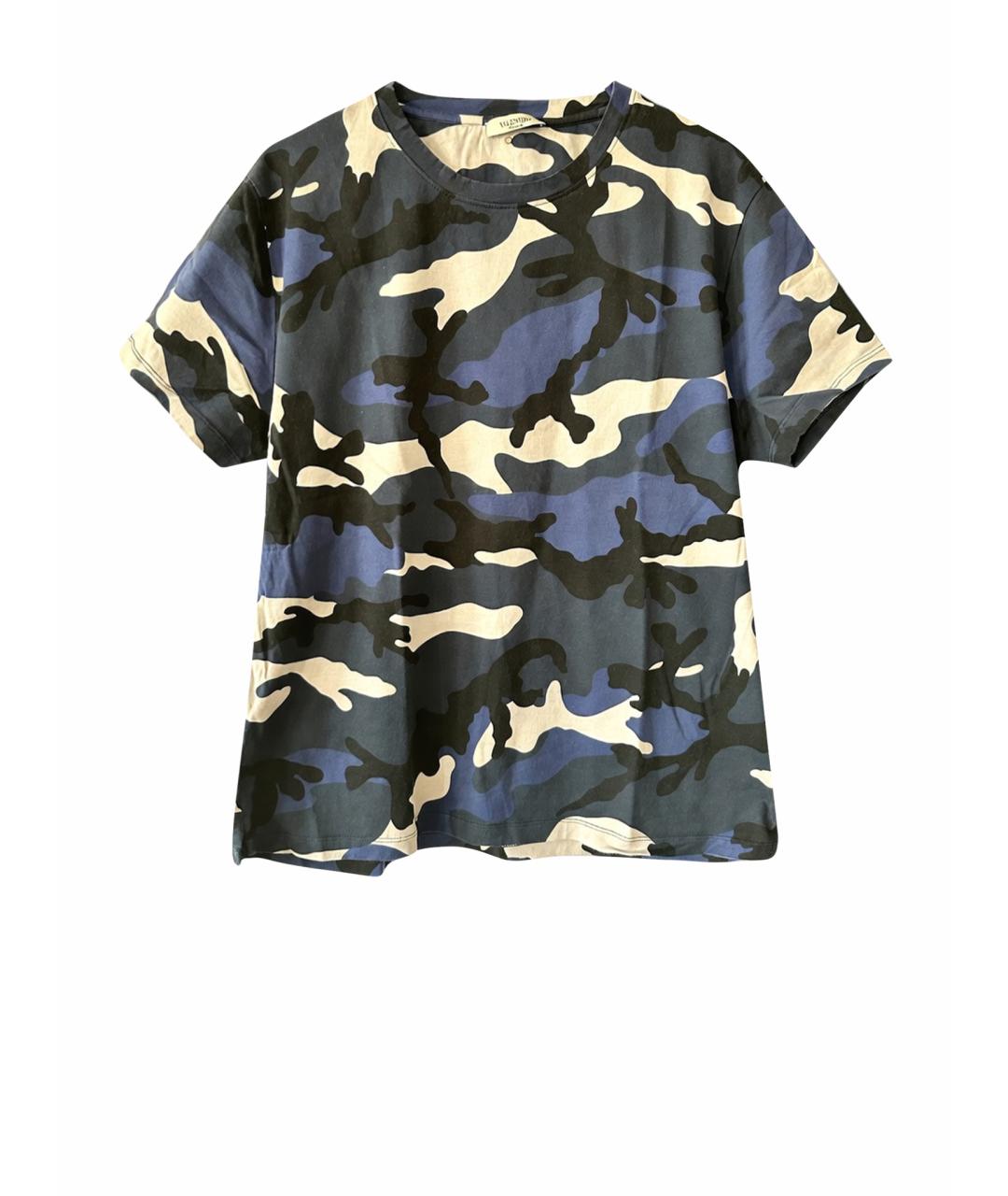 VALENTINO Синяя хлопковая футболка, фото 1