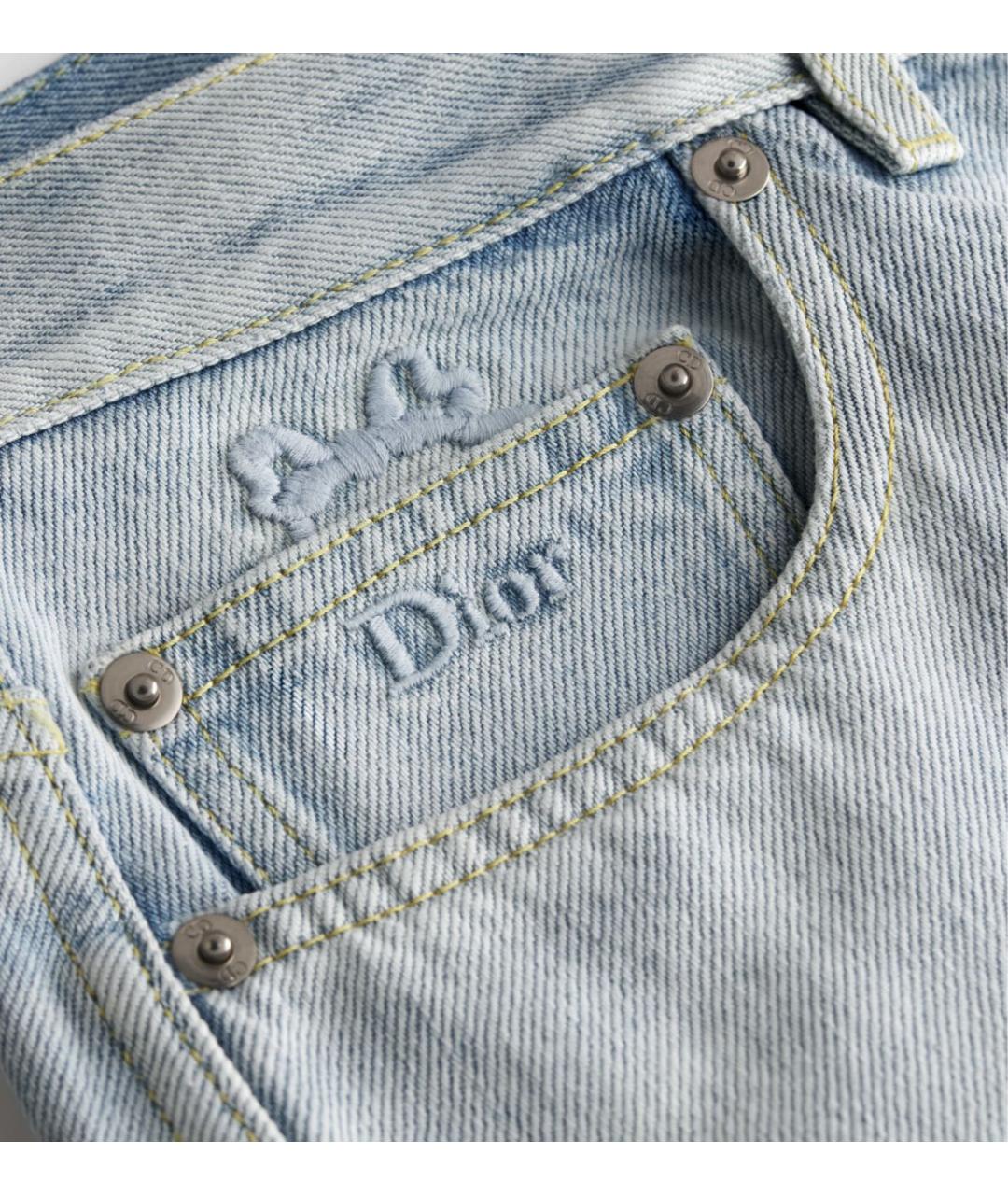 CHRISTIAN DIOR Голубые хлопковые джинсы клеш, фото 3