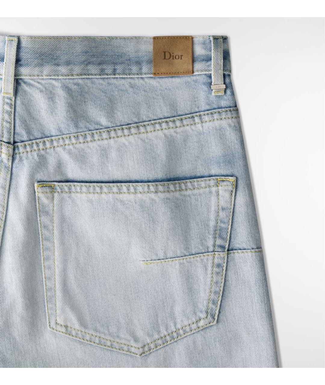 CHRISTIAN DIOR Голубые хлопковые джинсы клеш, фото 2