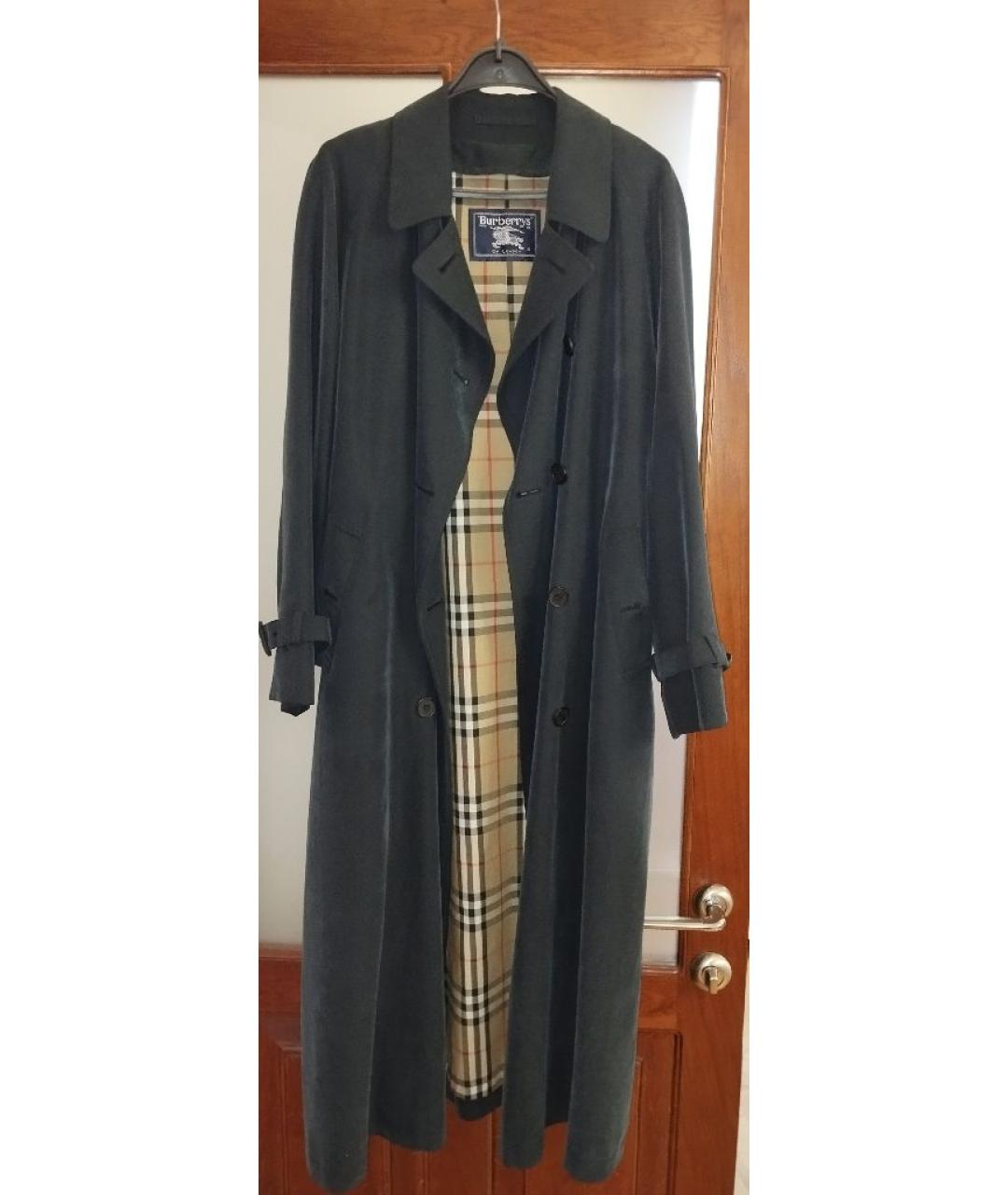 BURBERRY Зеленый вискозный тренч/плащ, фото 4