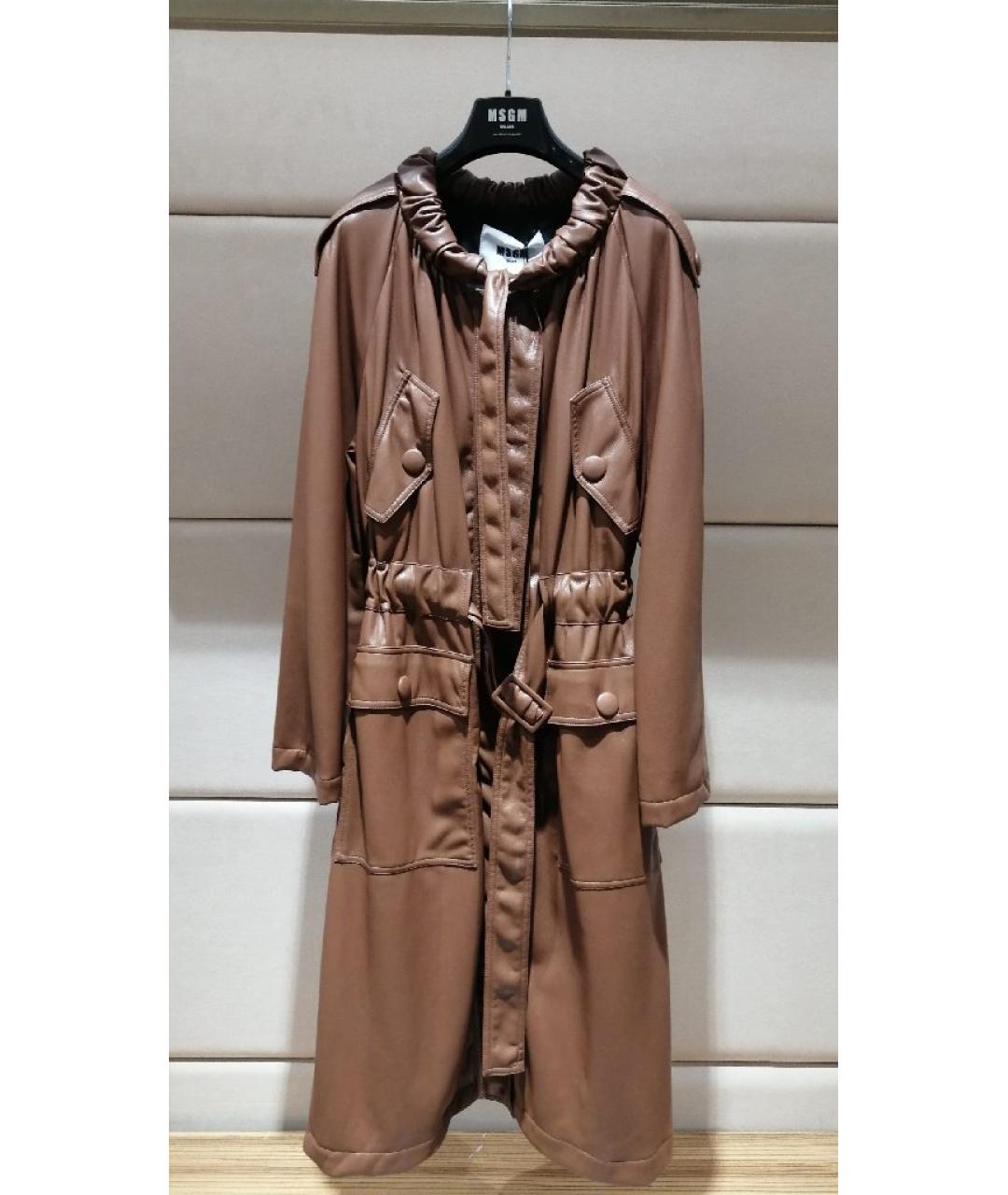 MSGM Коричневое пальто, фото 3