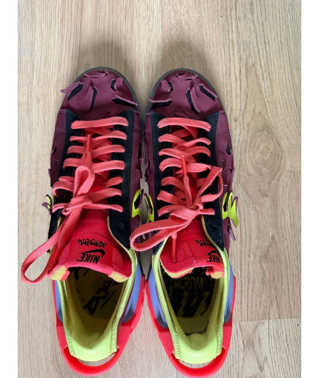 NIKE Бордовые замшевые низкие кроссовки / кеды, фото 4