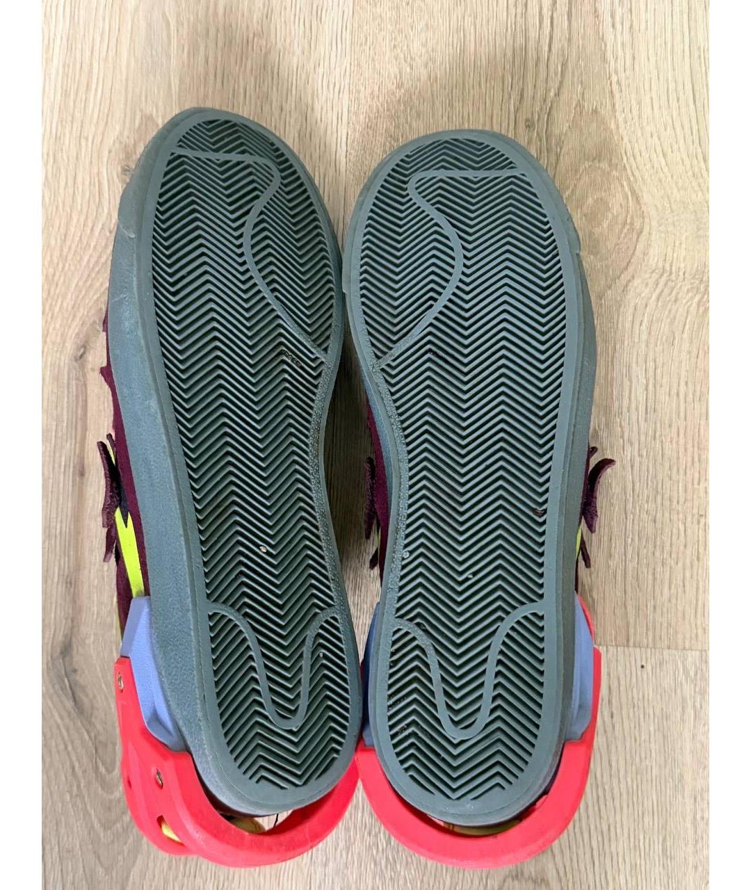 NIKE Бордовые замшевые низкие кроссовки / кеды, фото 7