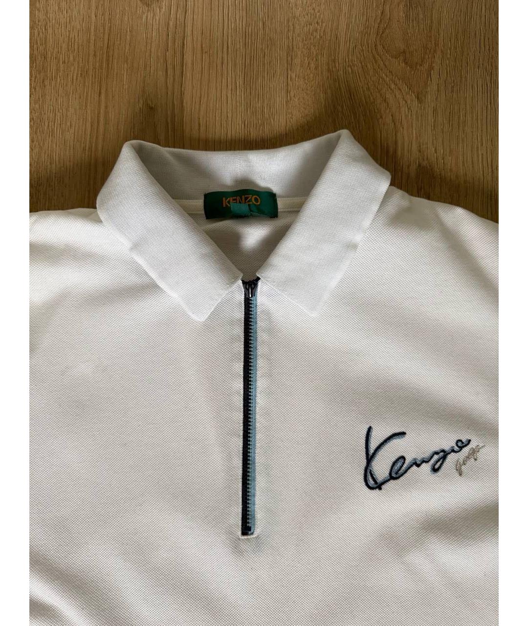 KENZO Белое хлопковое поло с коротким рукавом, фото 3