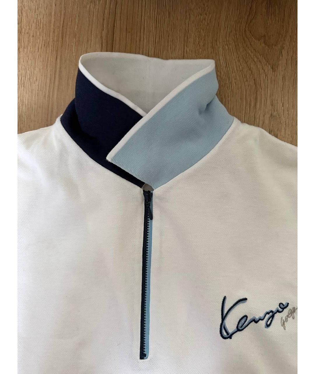 KENZO Белое хлопковое поло с коротким рукавом, фото 4