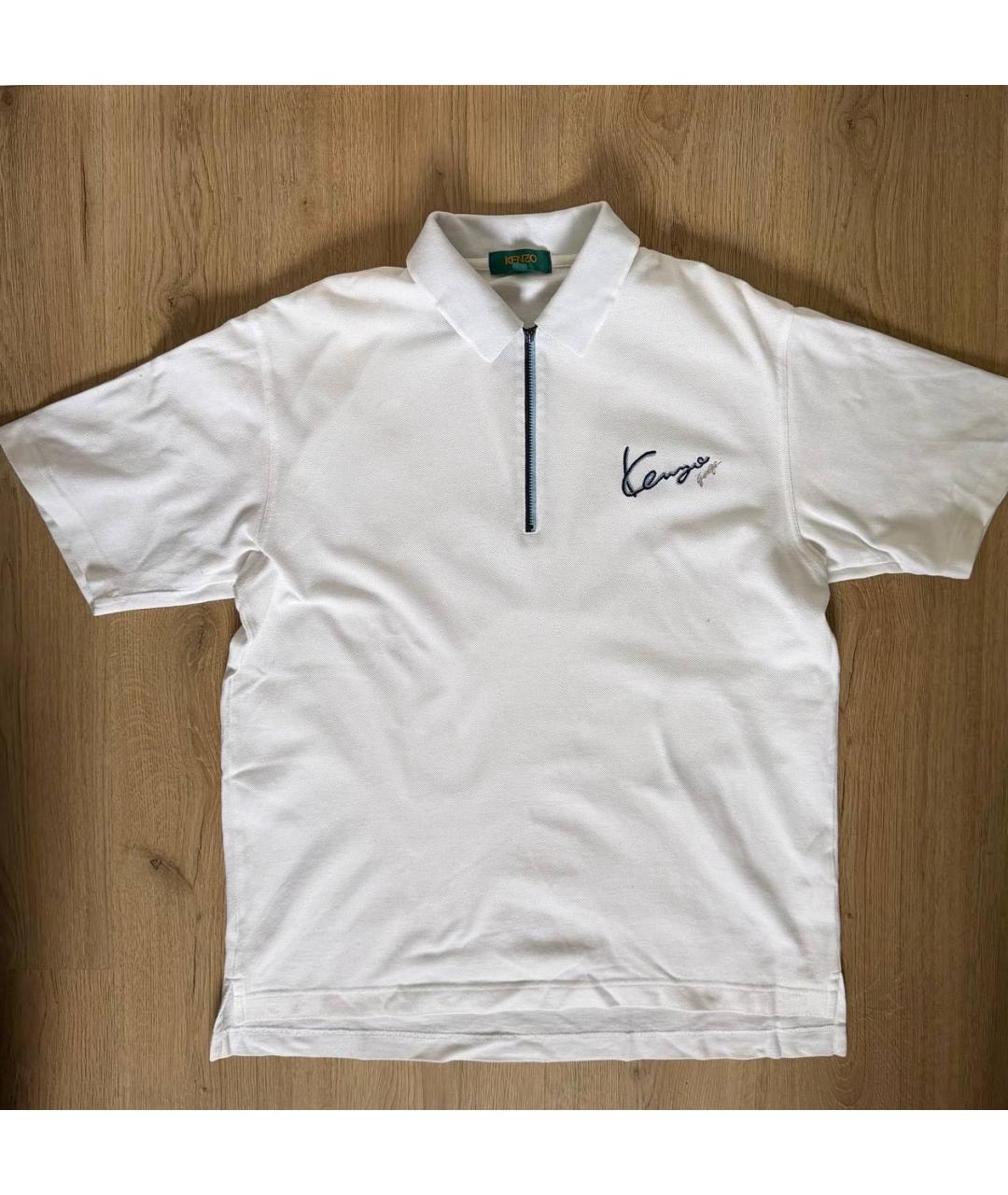 KENZO Белое хлопковое поло с коротким рукавом, фото 9