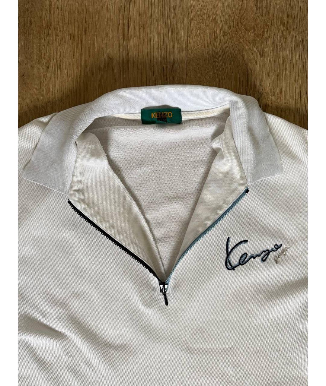 KENZO Белое хлопковое поло с коротким рукавом, фото 5