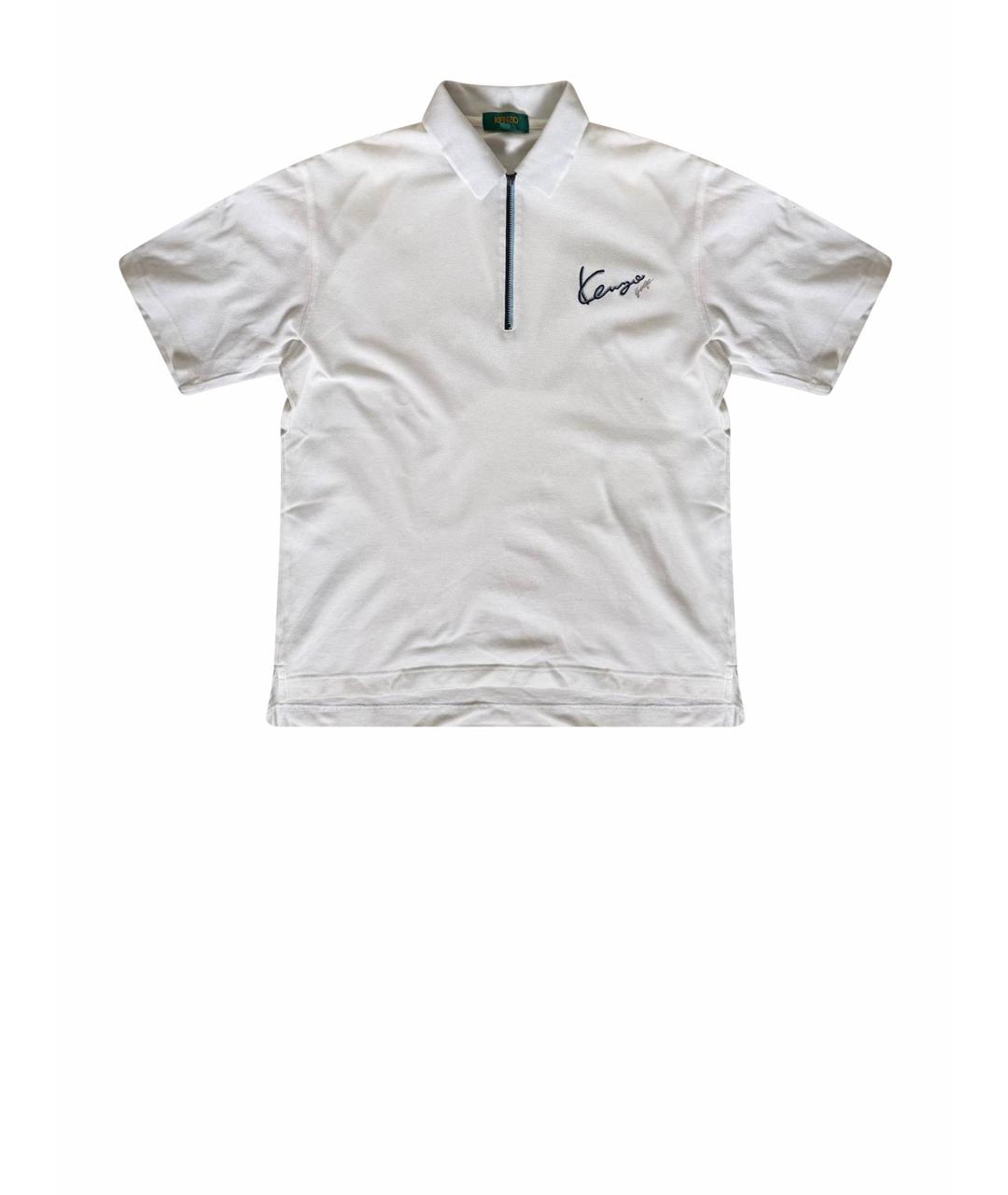 KENZO Белое хлопковое поло с коротким рукавом, фото 1
