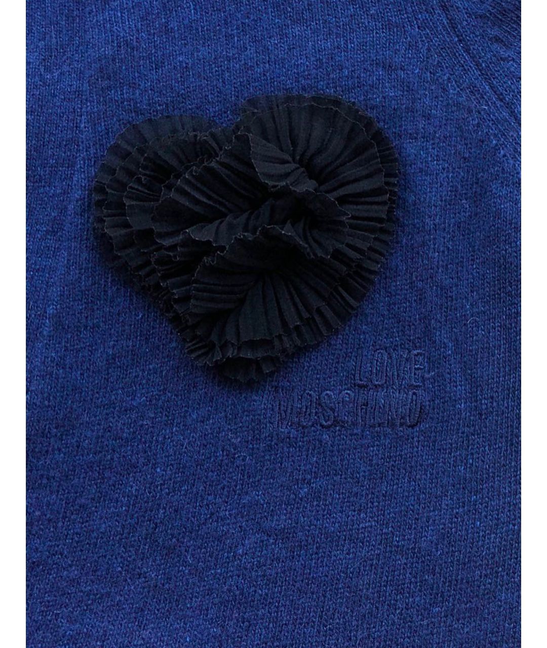 LOVE MOSCHINO Темно-синий шерстяной кардиган, фото 5