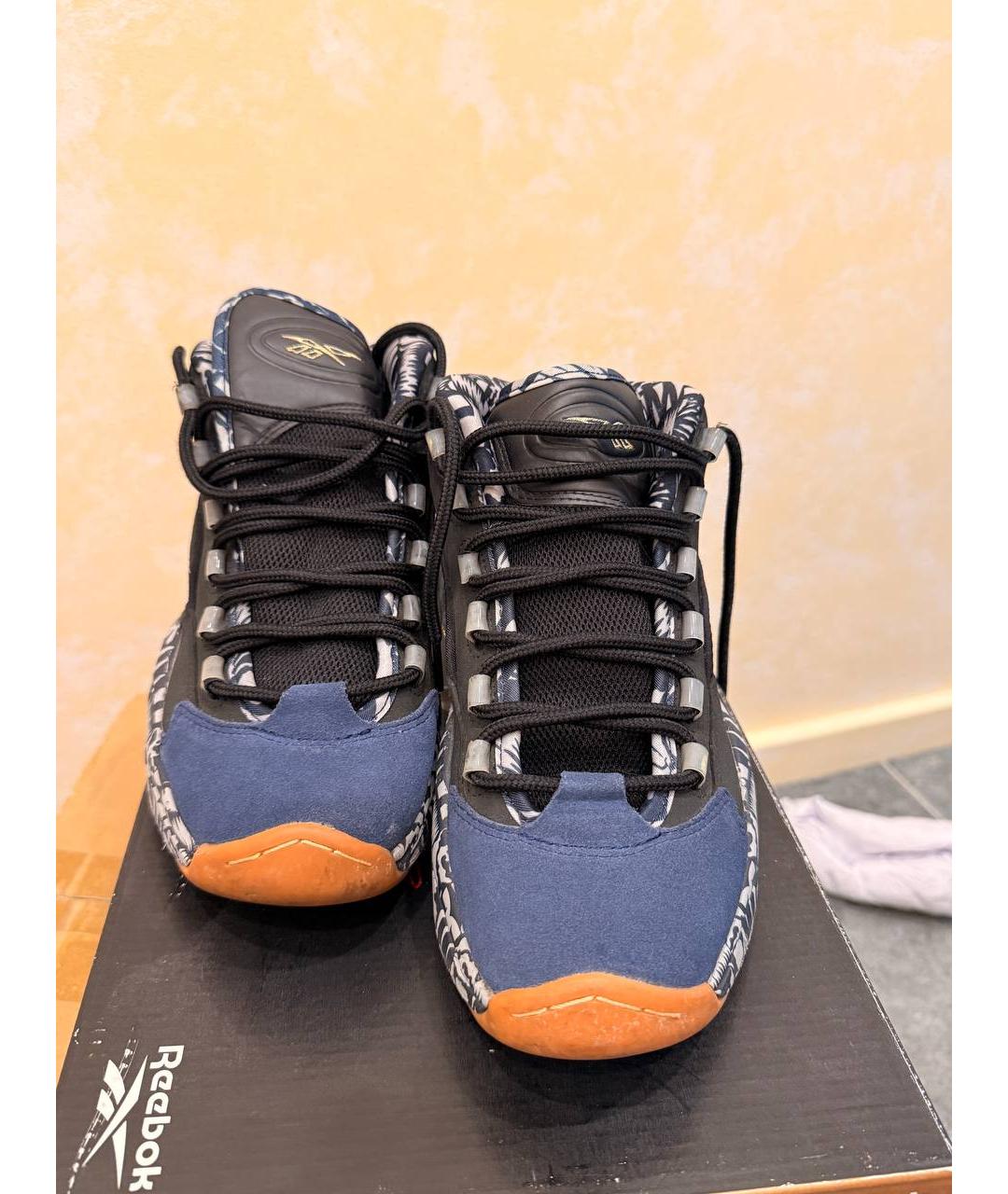 REEBOK Синие неопреновые высокие кроссовки / кеды, фото 2