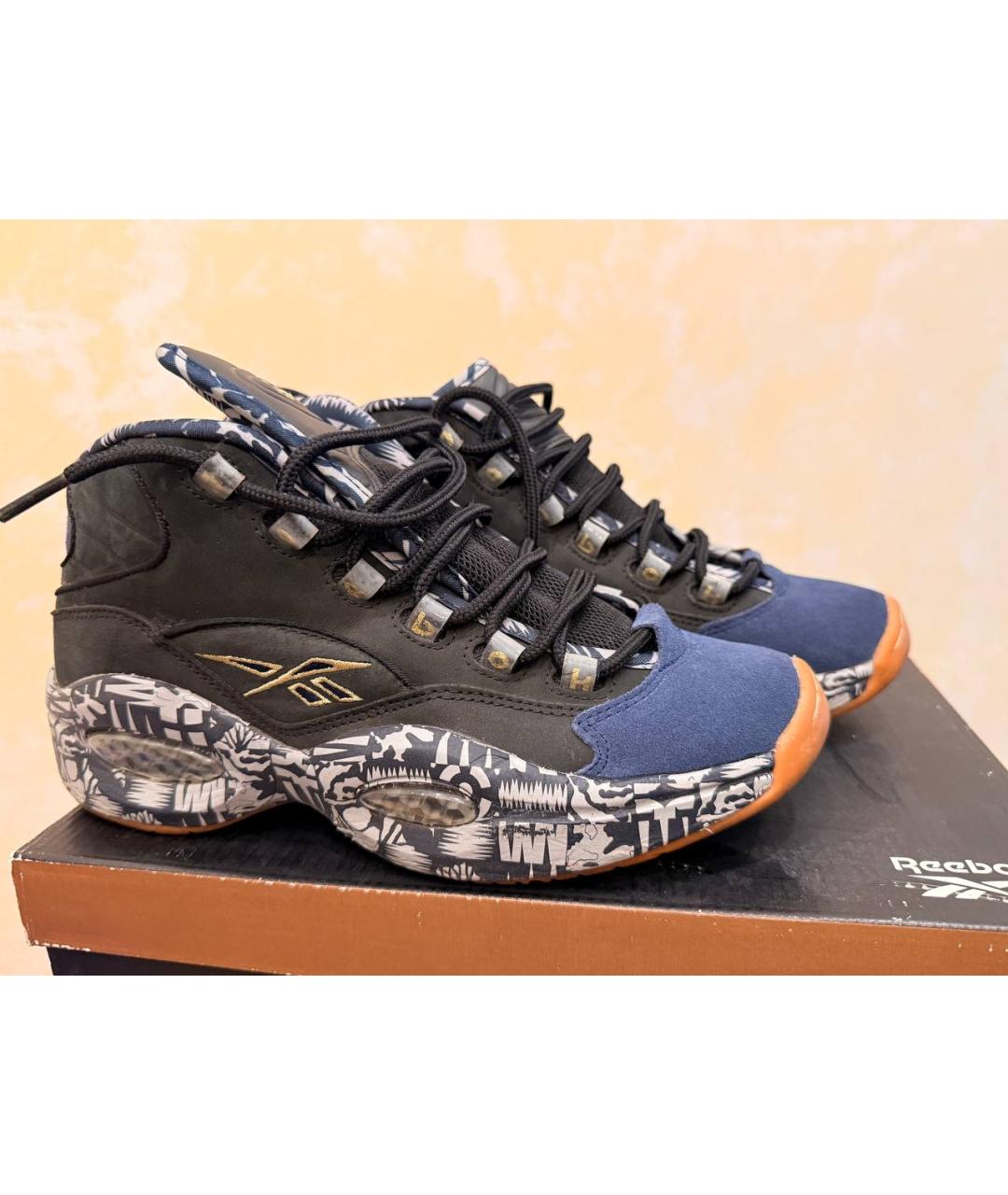 REEBOK Синие неопреновые высокие кроссовки / кеды, фото 6