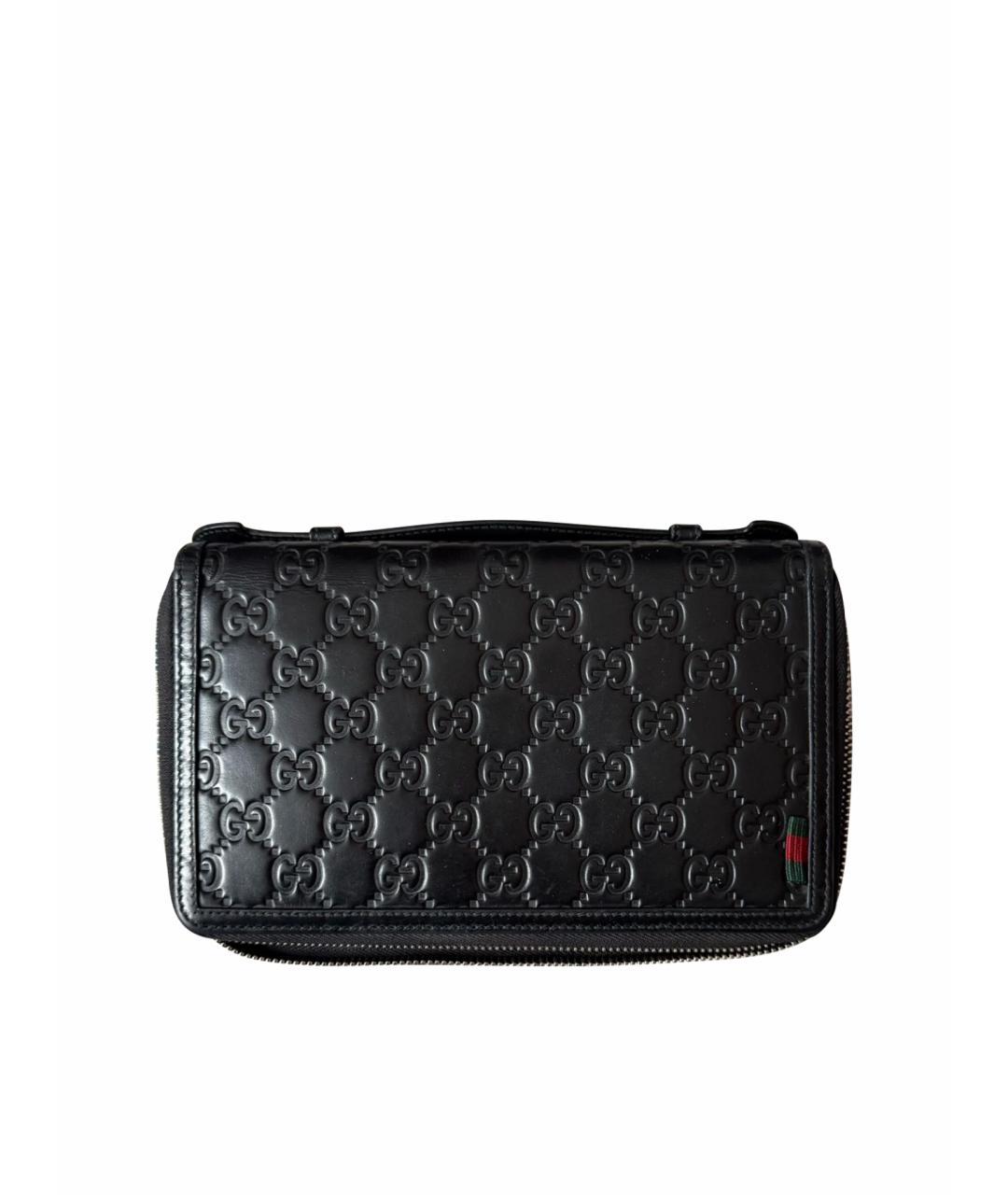 GUCCI Черный кожаный кошелек, фото 1