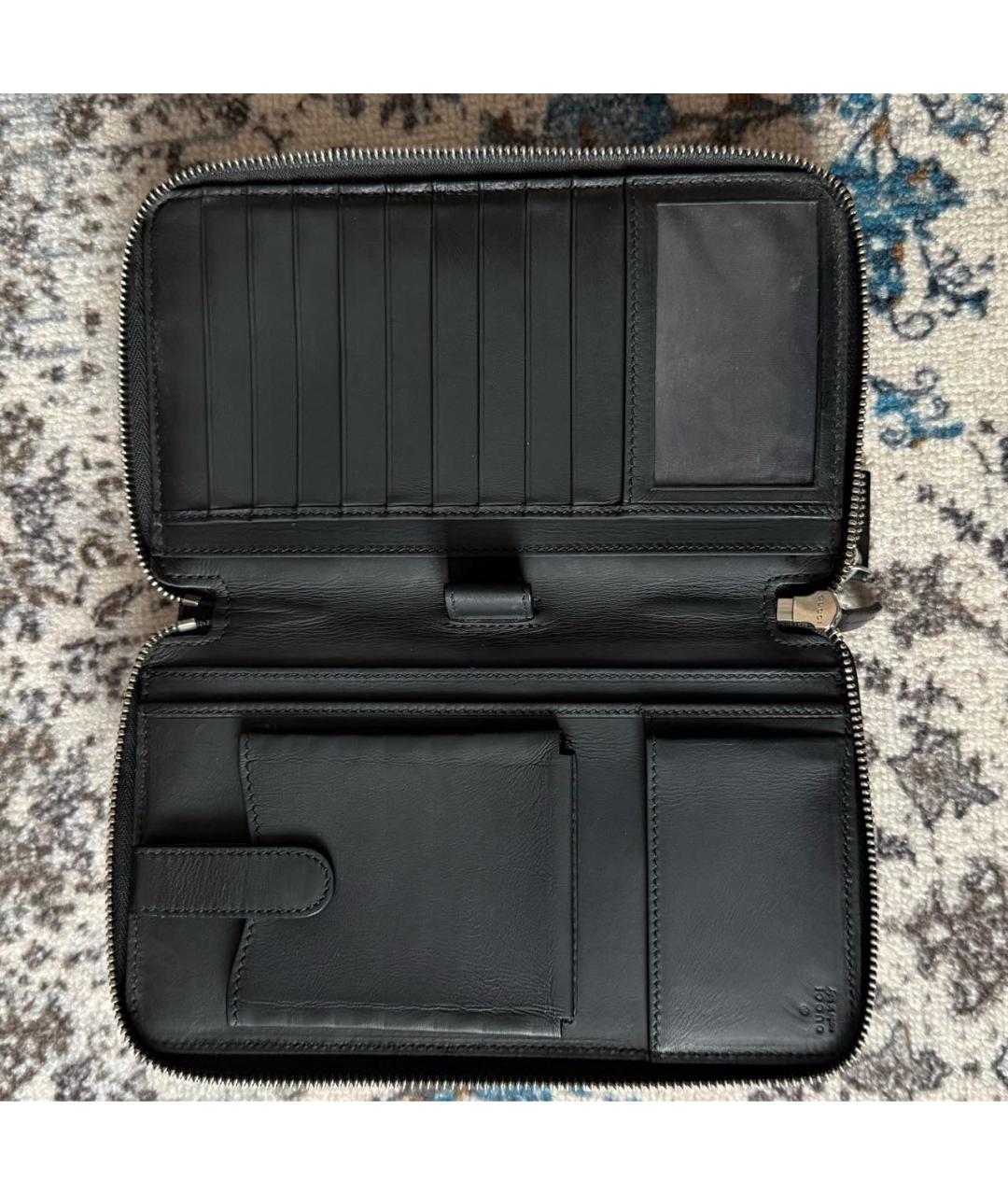 GUCCI Черный кожаный кошелек, фото 4
