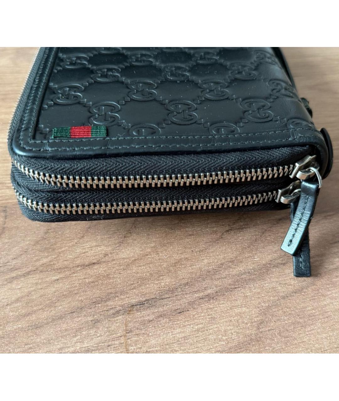 GUCCI Черный кожаный кошелек, фото 5