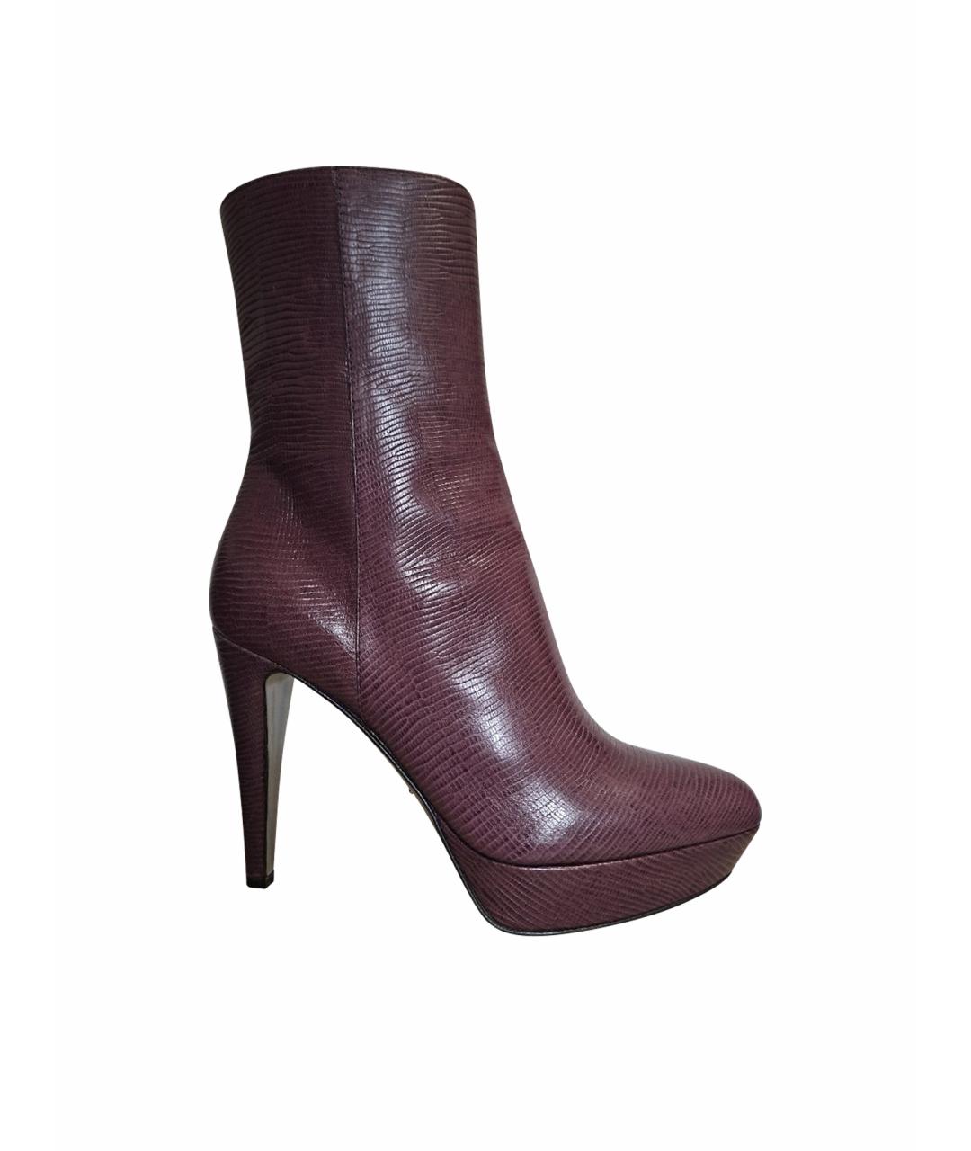 SERGIO ROSSI Фиолетовые кожаные ботильоны, фото 1