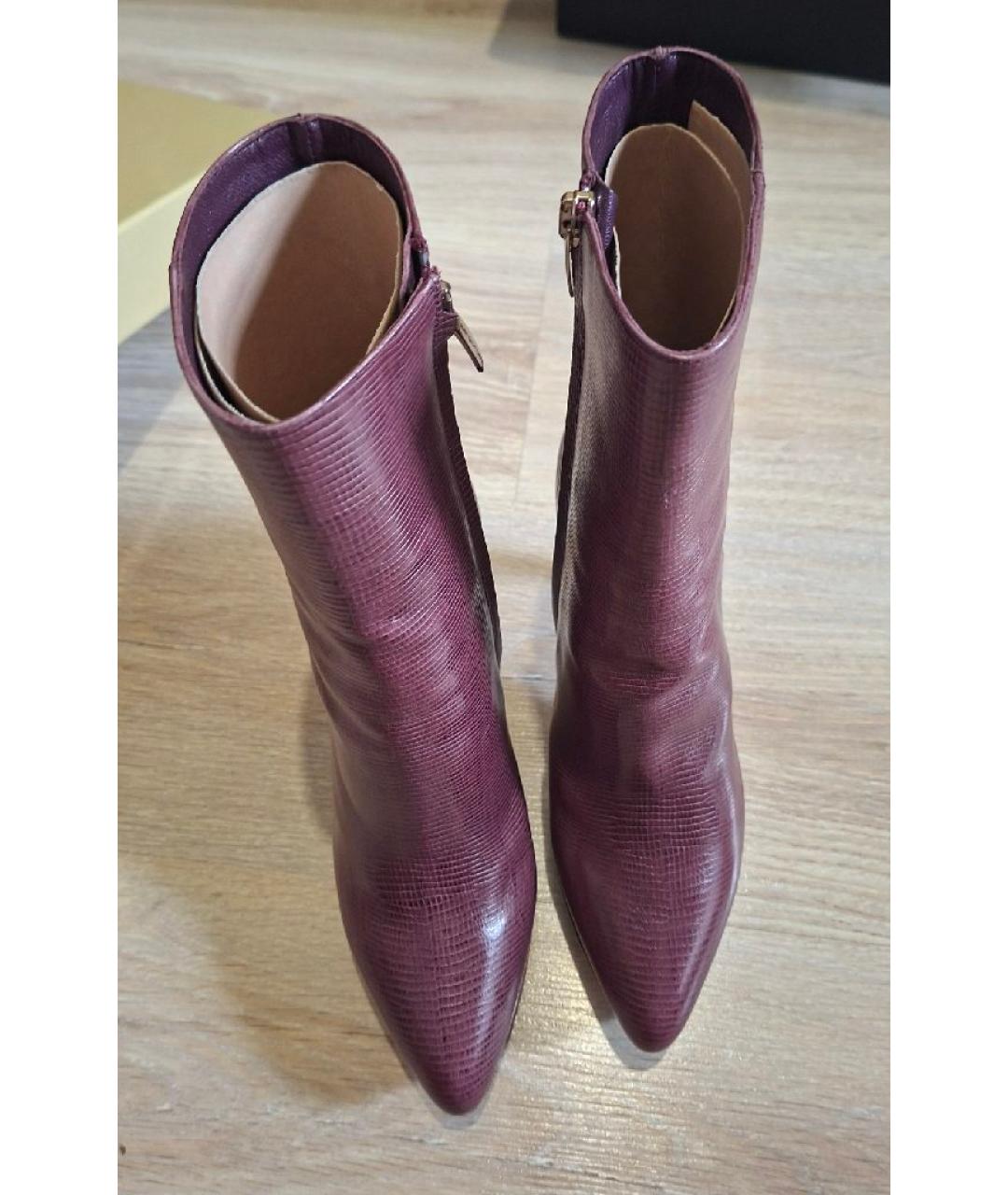 SERGIO ROSSI Фиолетовые кожаные ботильоны, фото 3