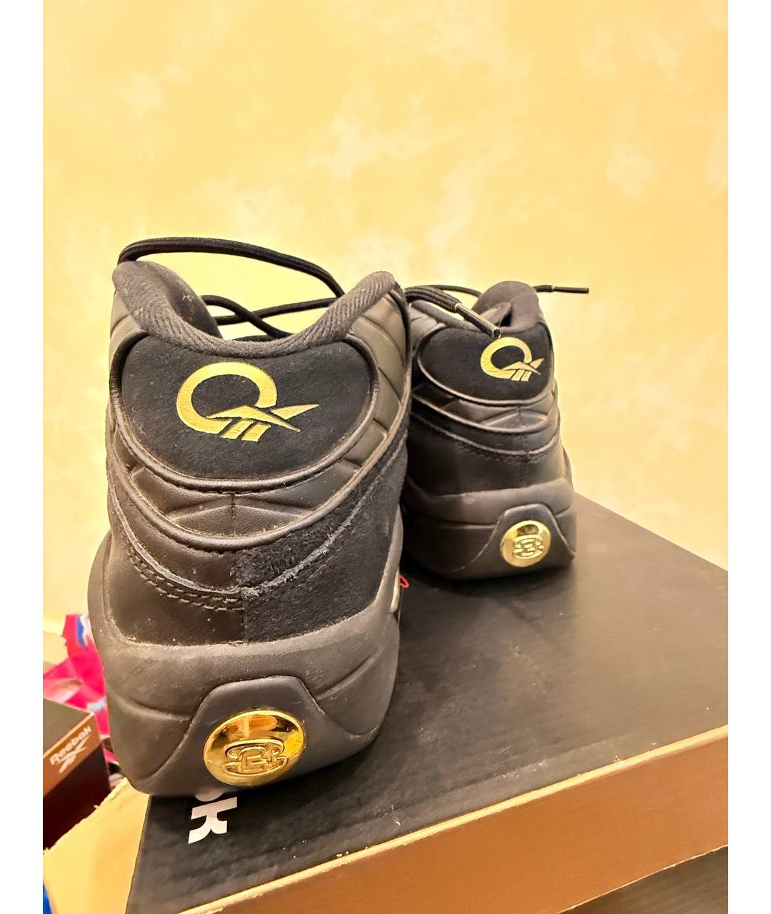 REEBOK Черные нубуковые высокие кроссовки / кеды, фото 4