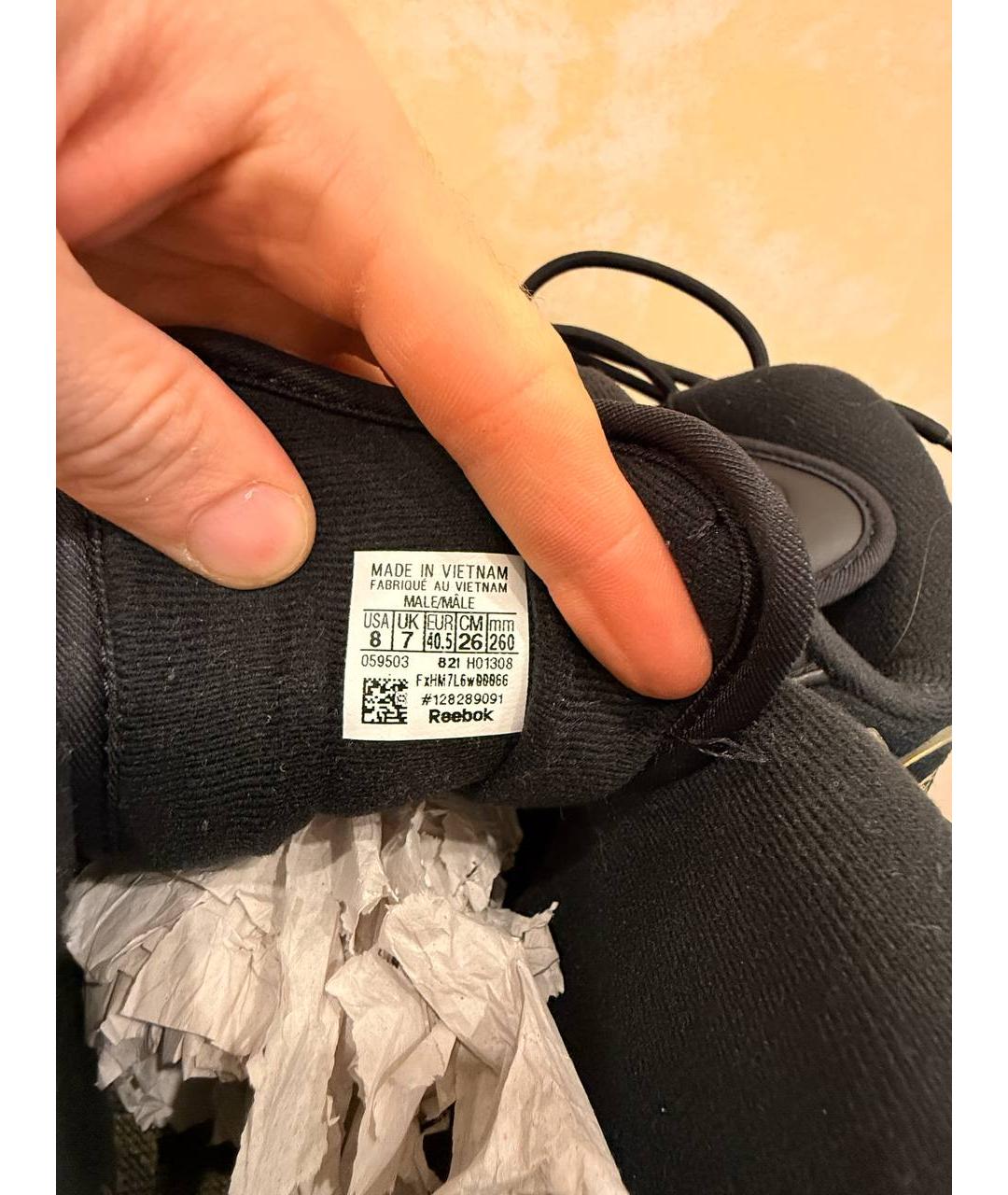 REEBOK Черные нубуковые высокие кроссовки / кеды, фото 5