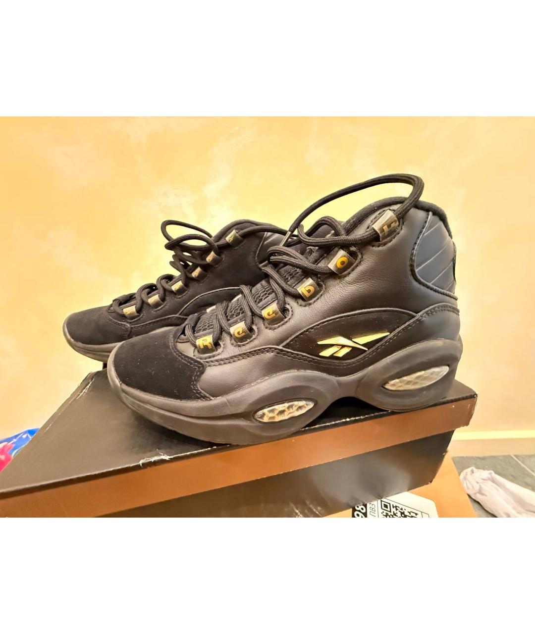 REEBOK Черные нубуковые высокие кроссовки / кеды, фото 7