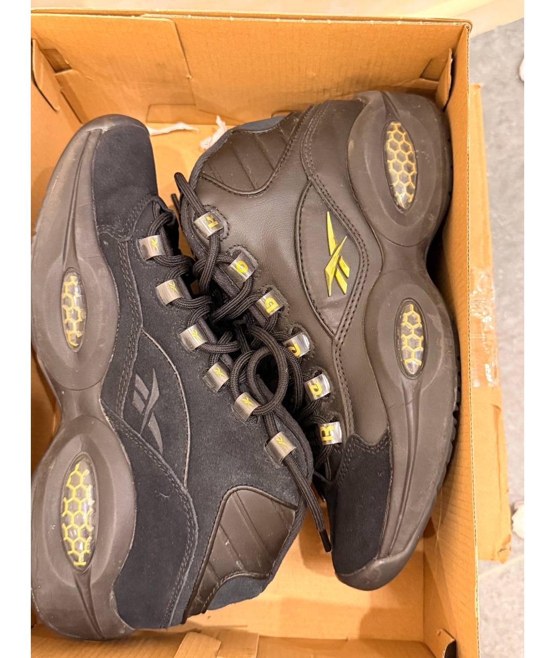 REEBOK Черные нубуковые высокие кроссовки / кеды, фото 2