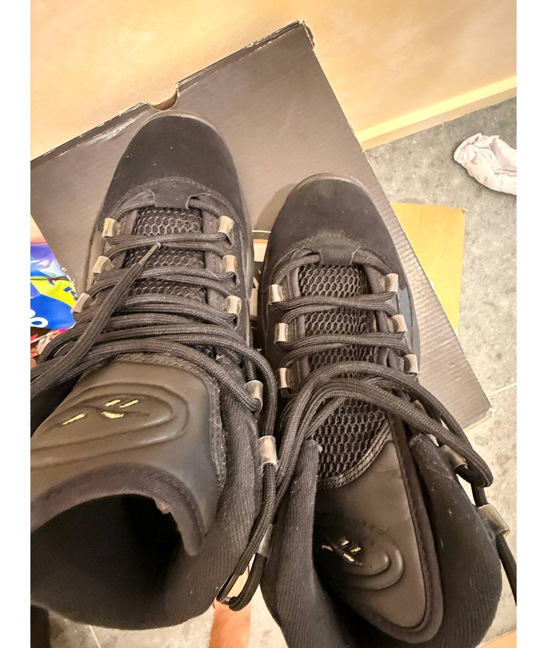 REEBOK Черные нубуковые высокие кроссовки / кеды, фото 3