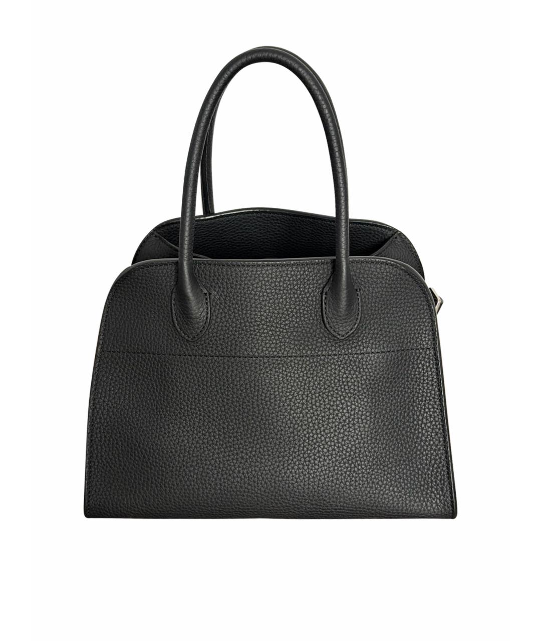 THE ROW Черная кожаная сумка с короткими ручками, фото 1