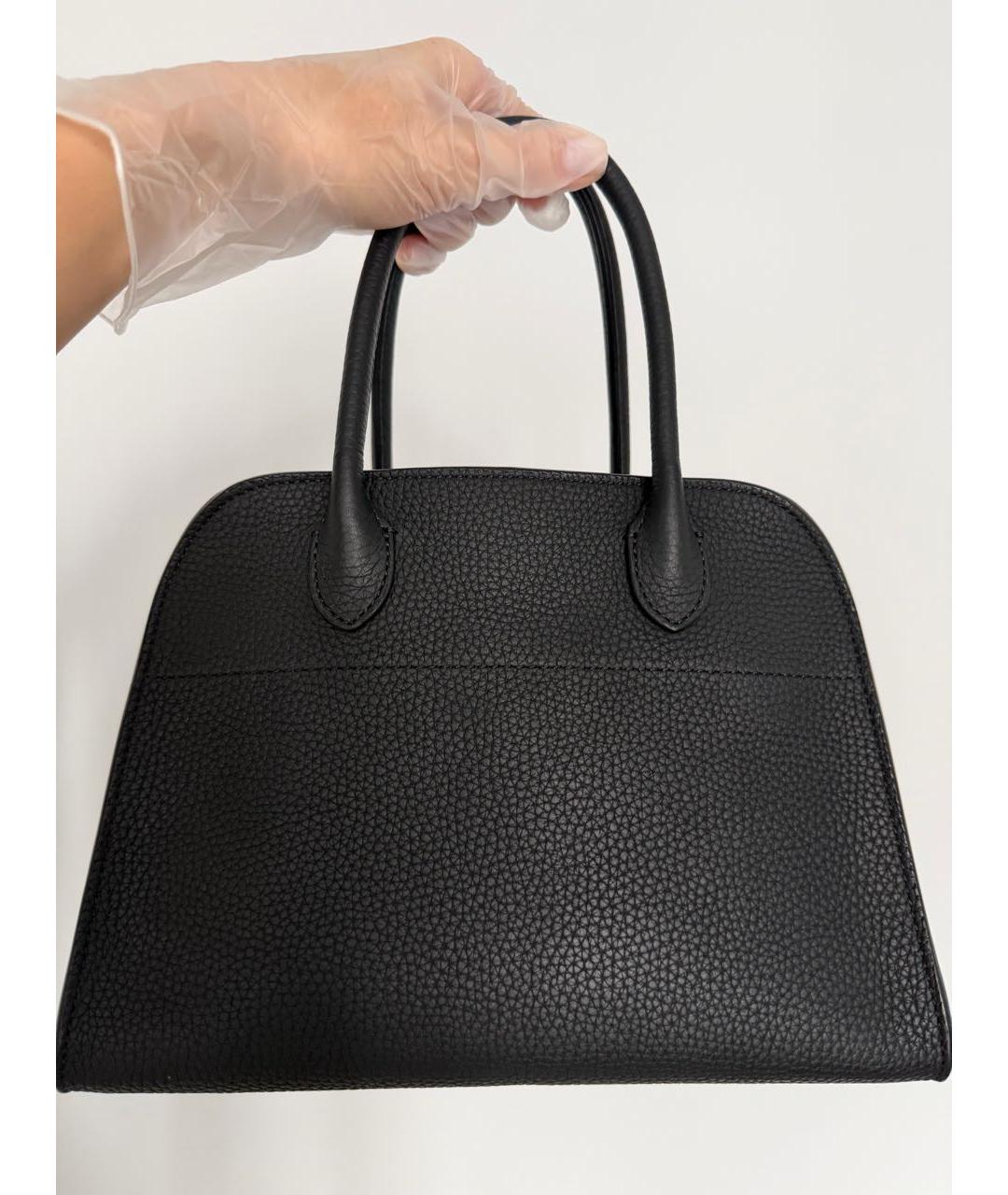 THE ROW Черная кожаная сумка с короткими ручками, фото 2