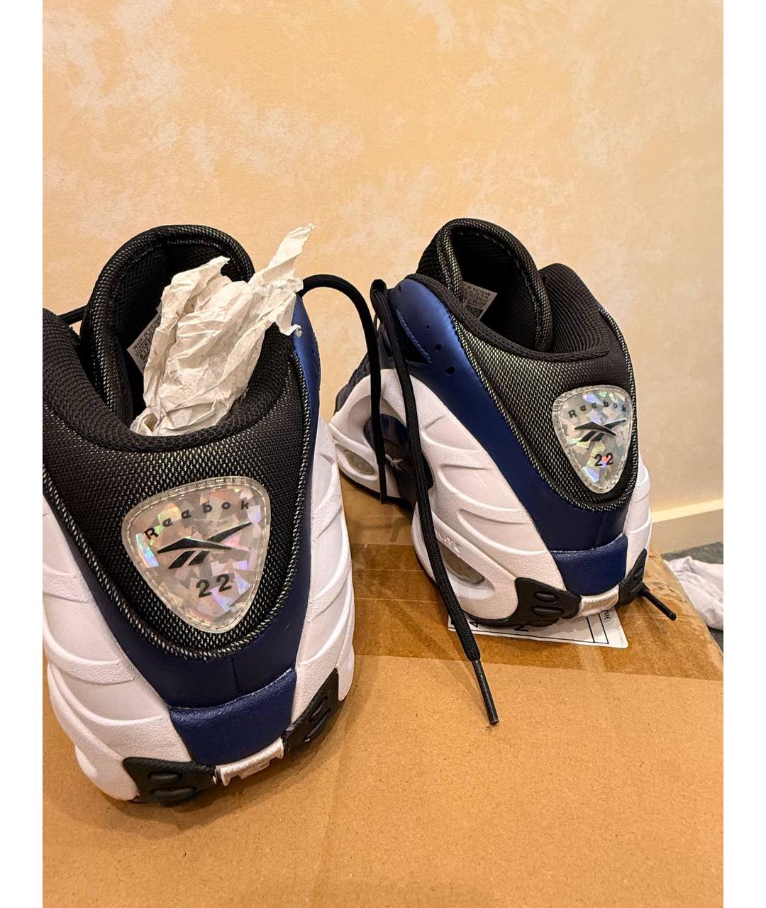 REEBOK Синие кожаные высокие кроссовки / кеды, фото 4