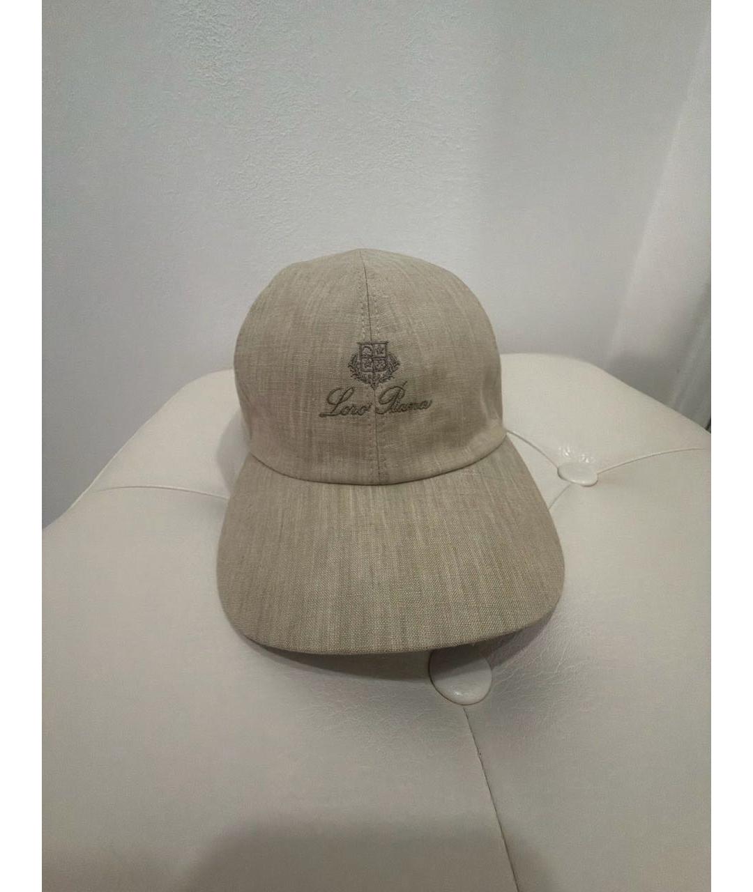 LORO PIANA Бежевая льняная кепка/бейсболка, фото 7