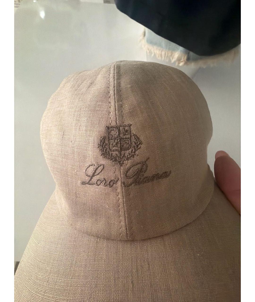 LORO PIANA Бежевая льняная кепка/бейсболка, фото 4