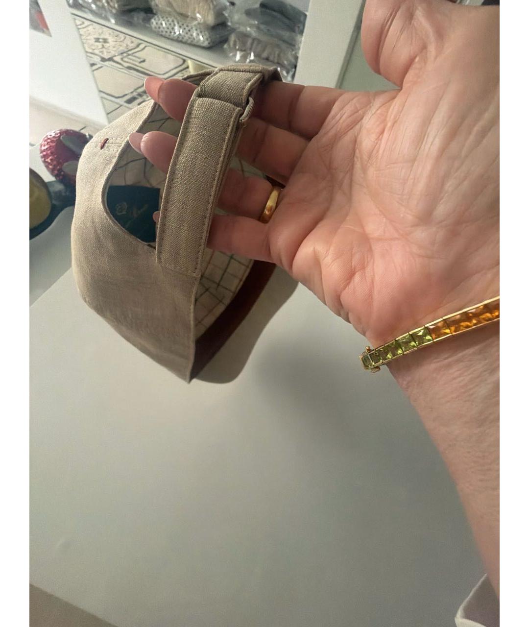 LORO PIANA Бежевая льняная кепка/бейсболка, фото 5