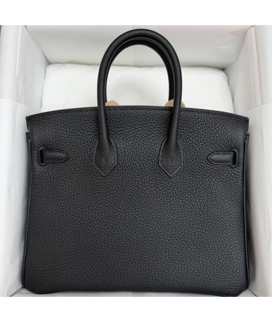 HERMES Черная кожаная сумка с короткими ручками, фото 3