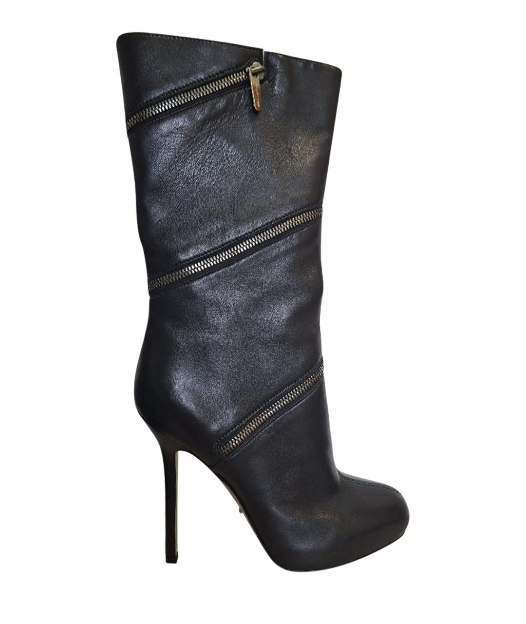 SERGIO ROSSI Черные кожаные сапоги, фото 1