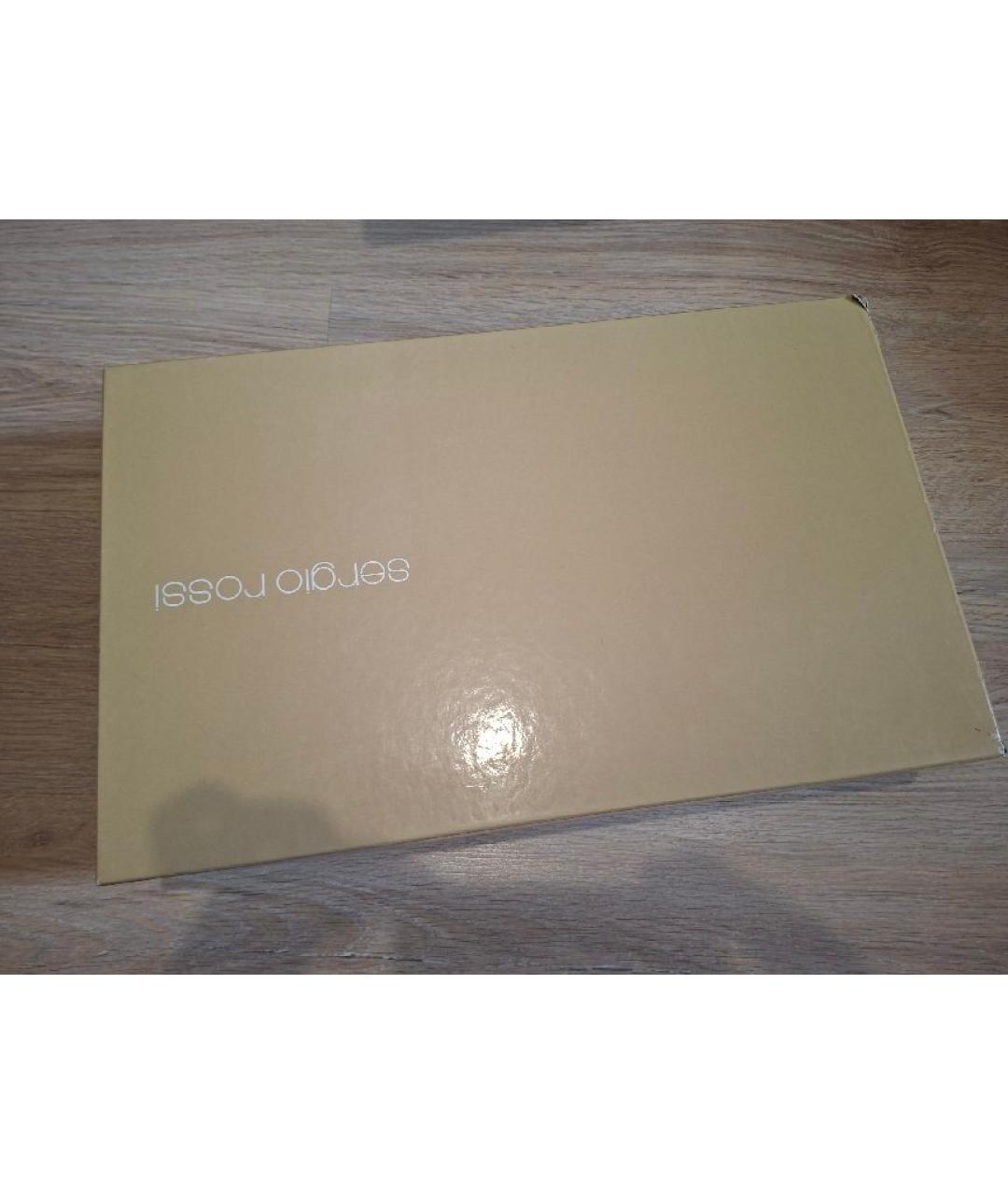 SERGIO ROSSI Черные кожаные сапоги, фото 8