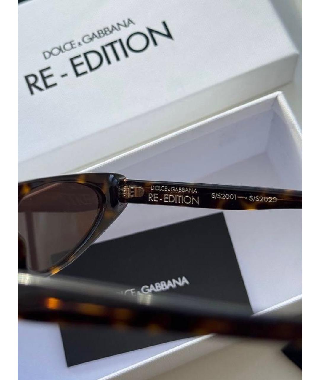 DOLCE&GABBANA Коричневые пластиковые солнцезащитные очки, фото 3