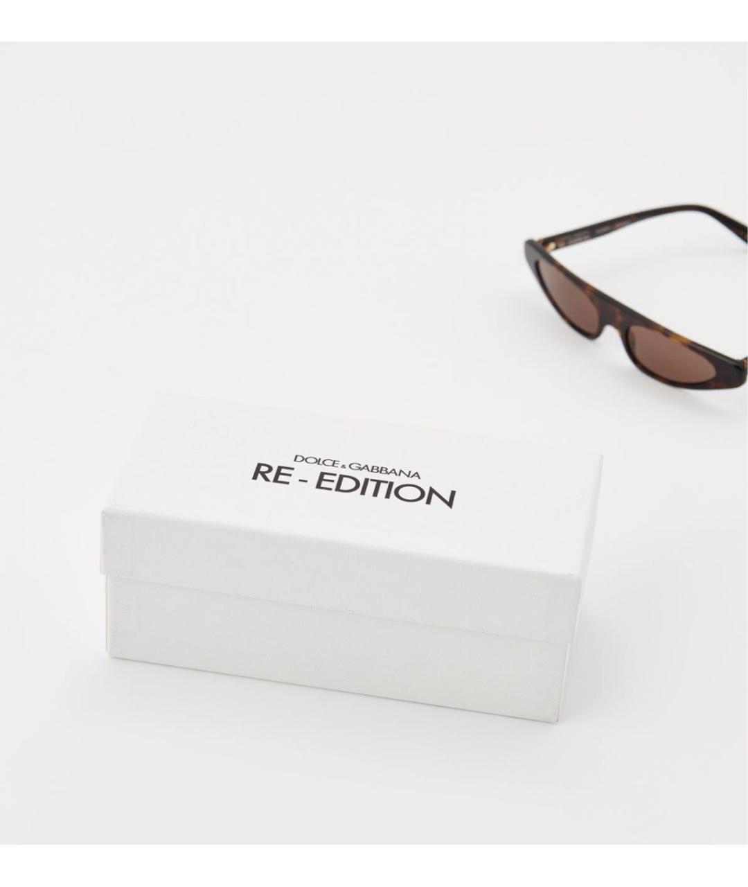 DOLCE&GABBANA Коричневые пластиковые солнцезащитные очки, фото 4