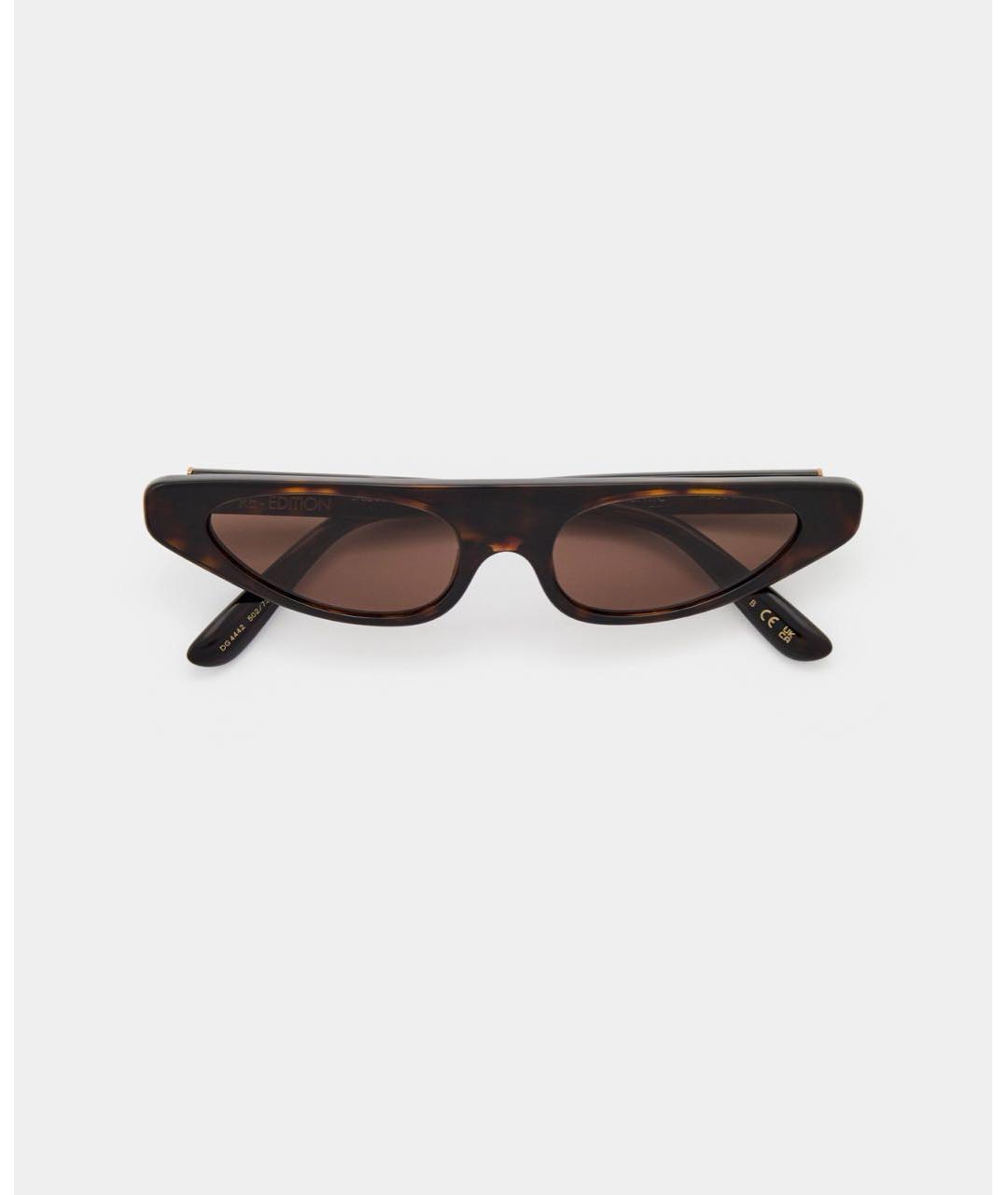 DOLCE&GABBANA Коричневые пластиковые солнцезащитные очки, фото 6