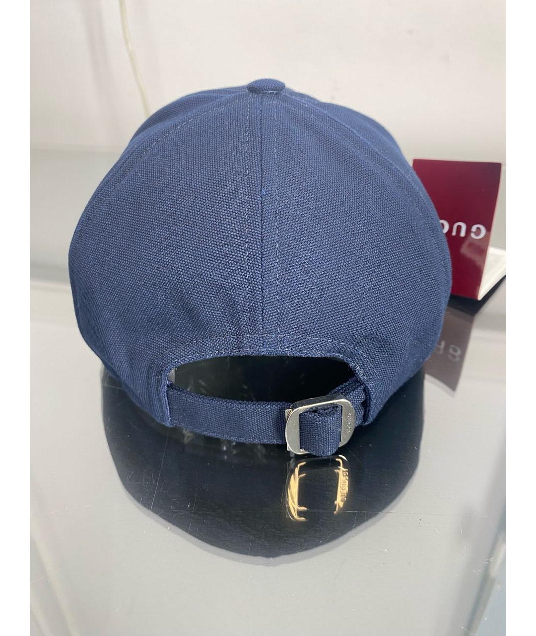 GUCCI Темно-синяя хлопковая кепка/бейсболка, фото 3