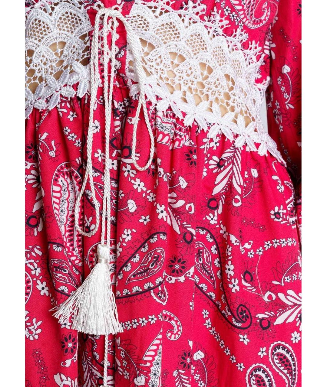 FORTE COUTURE Красное хлопковое коктейльное платье, фото 4