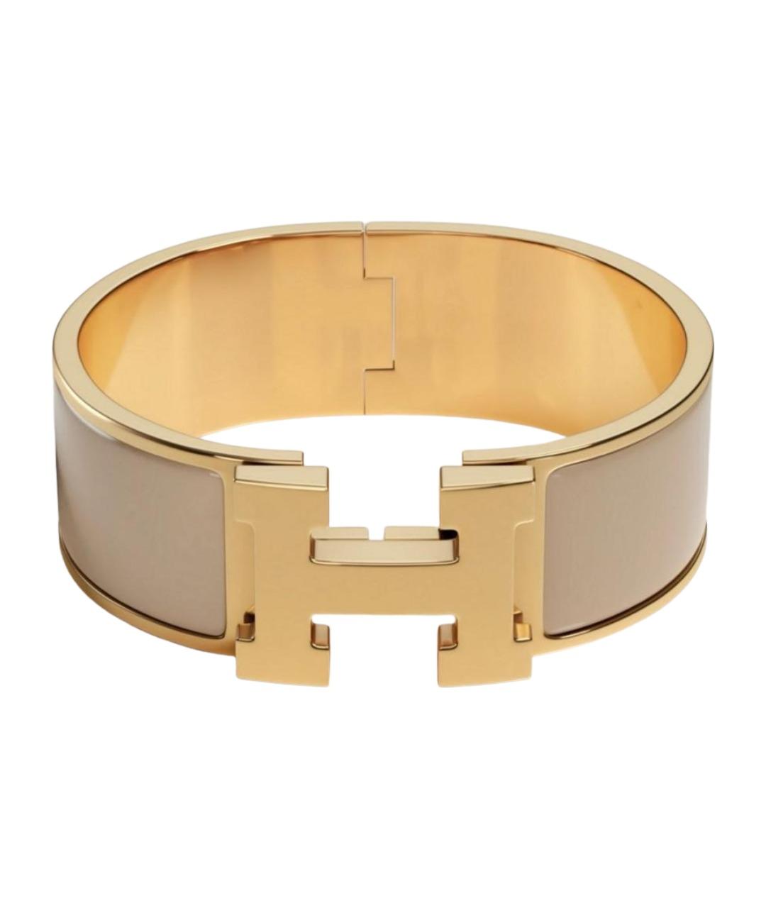 HERMES Бежевый металлический браслет, фото 1