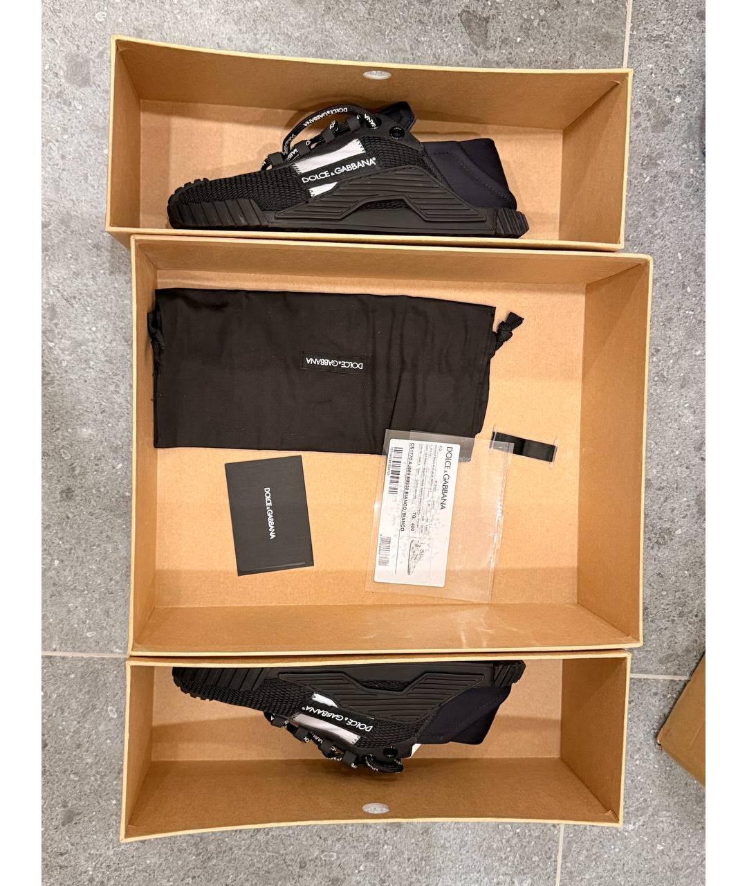 DOLCE&GABBANA Черные низкие кроссовки / кеды, фото 6