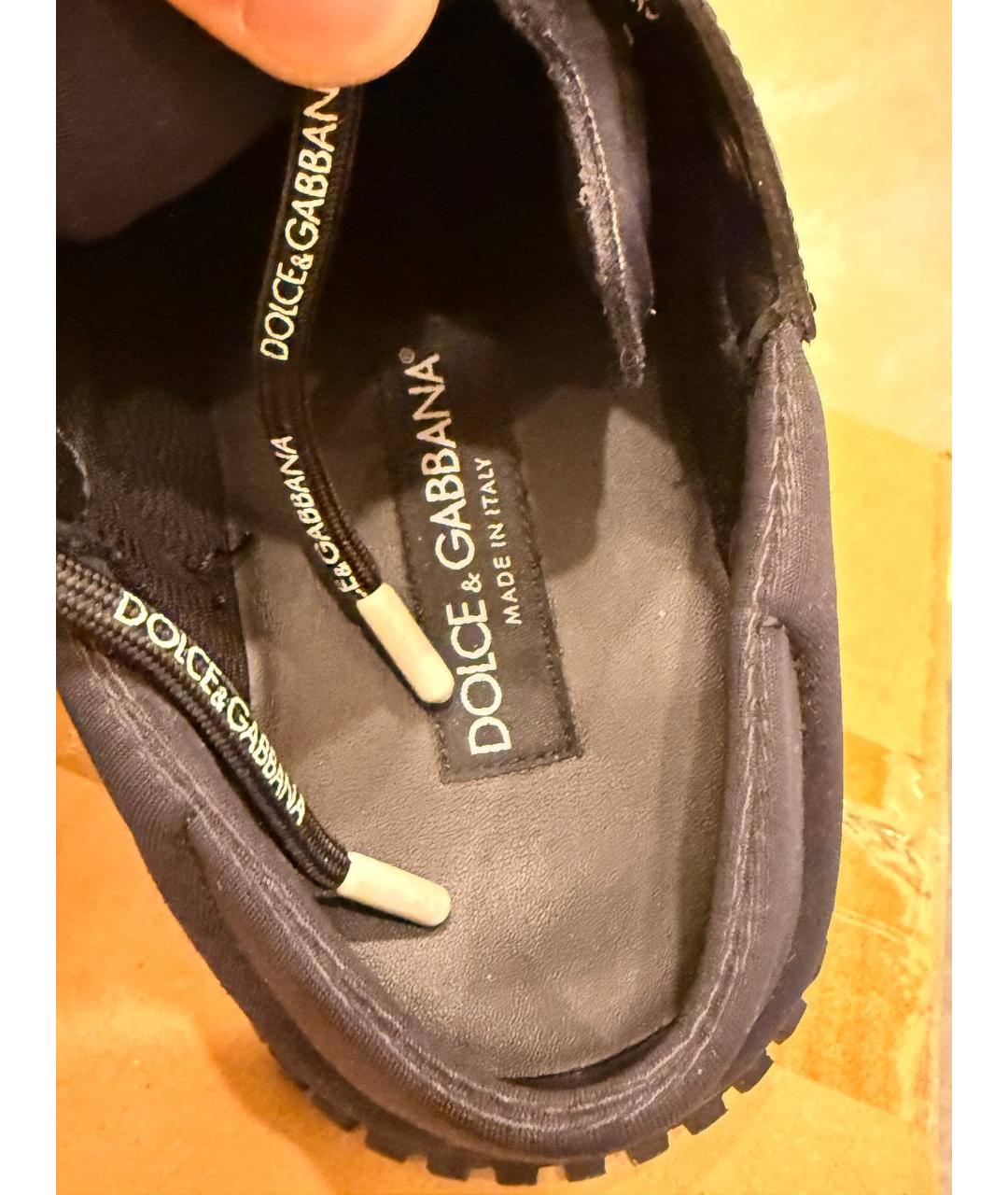 DOLCE&GABBANA Черные низкие кроссовки / кеды, фото 4