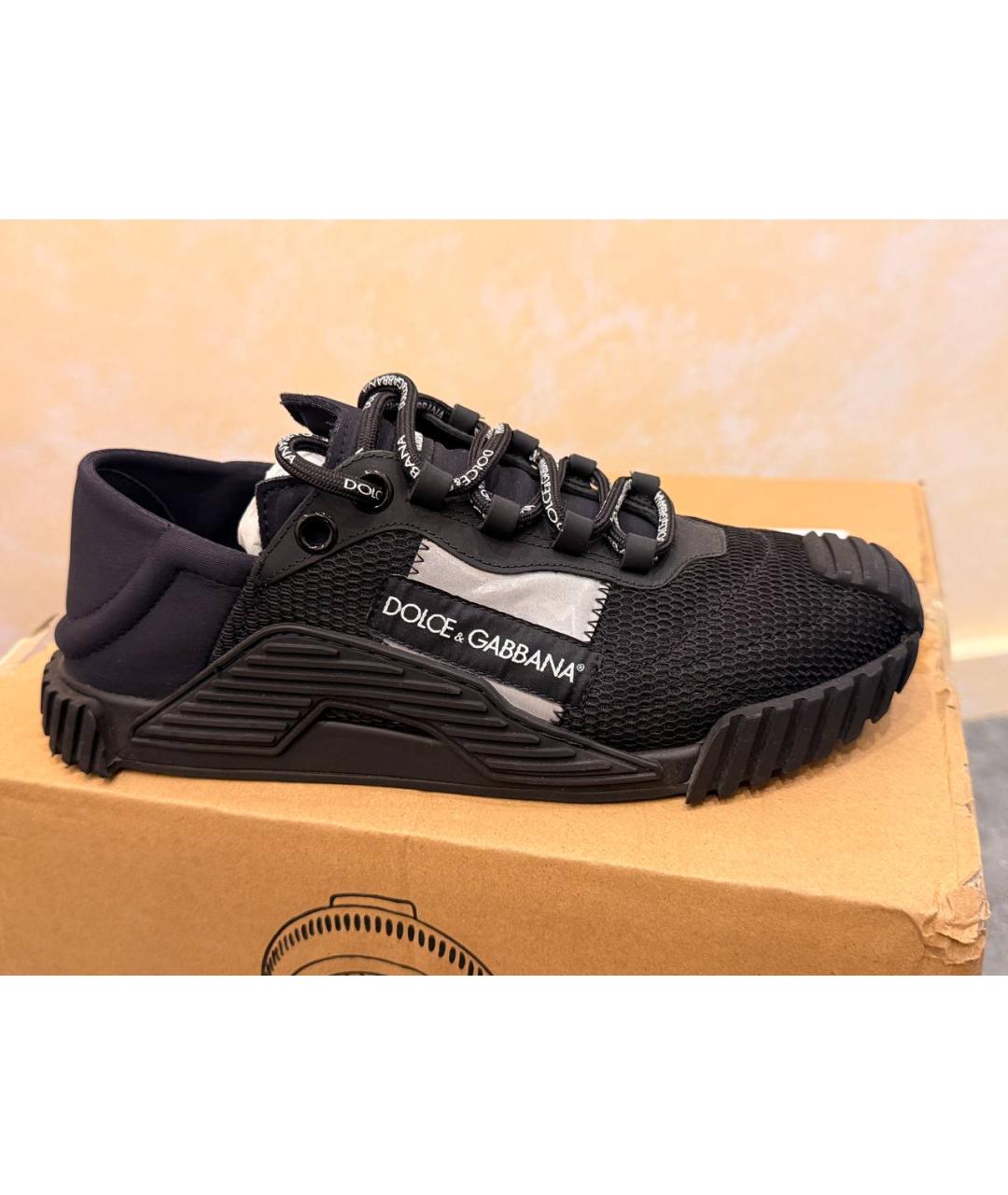 DOLCE&GABBANA Черные низкие кроссовки / кеды, фото 8