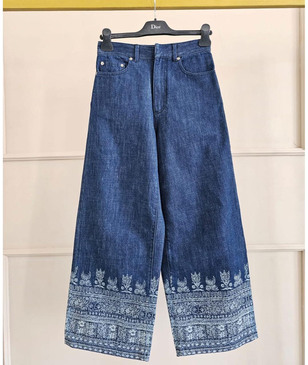 CHRISTIAN DIOR Темно-синие хлопковые брюки широкие, фото 9