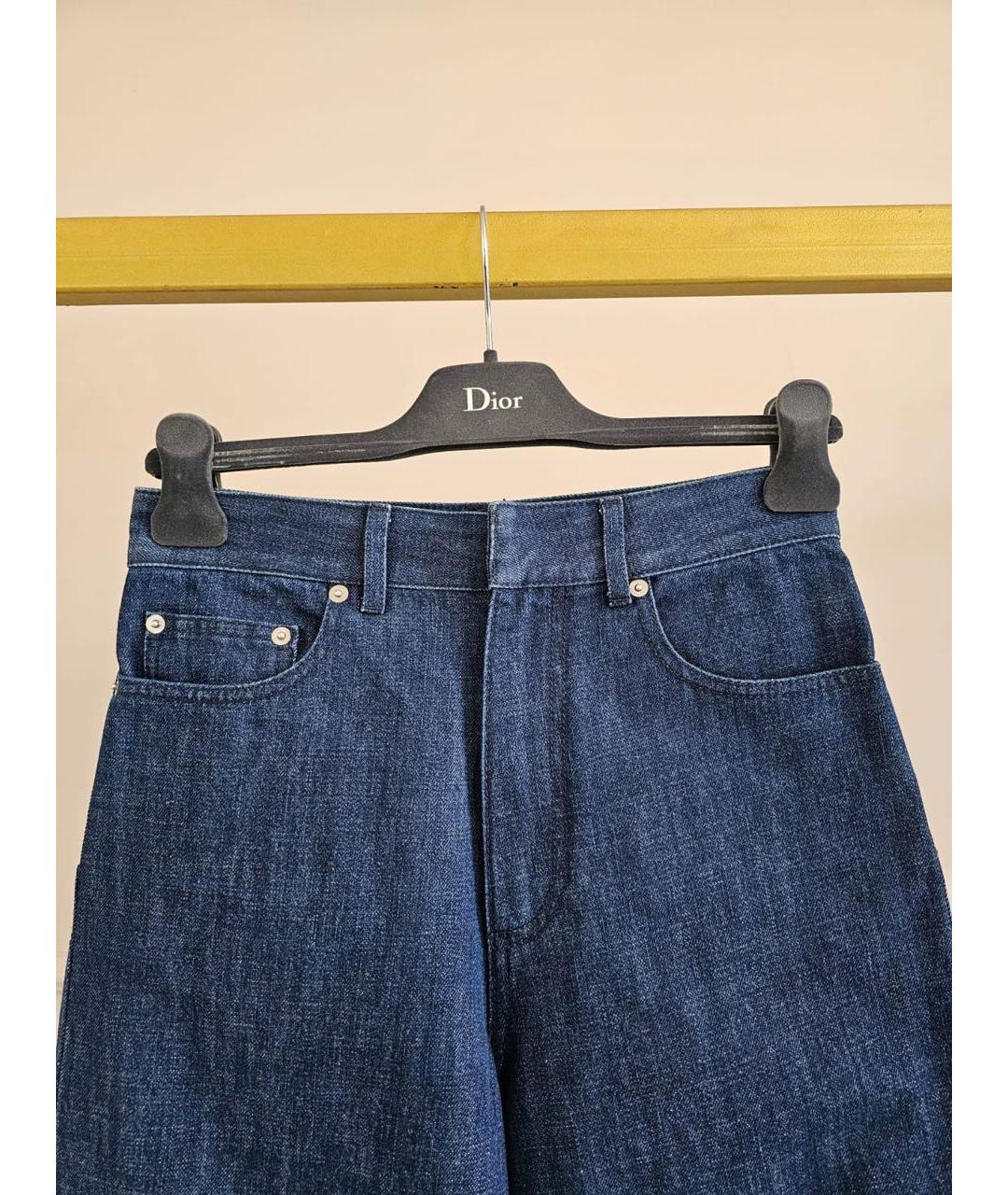 CHRISTIAN DIOR Темно-синие хлопковые брюки широкие, фото 5