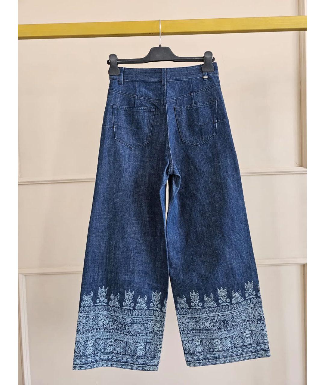 CHRISTIAN DIOR Темно-синие хлопковые брюки широкие, фото 2