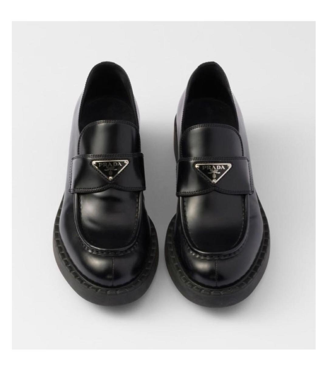 PRADA Черные кожаные лоферы, фото 2