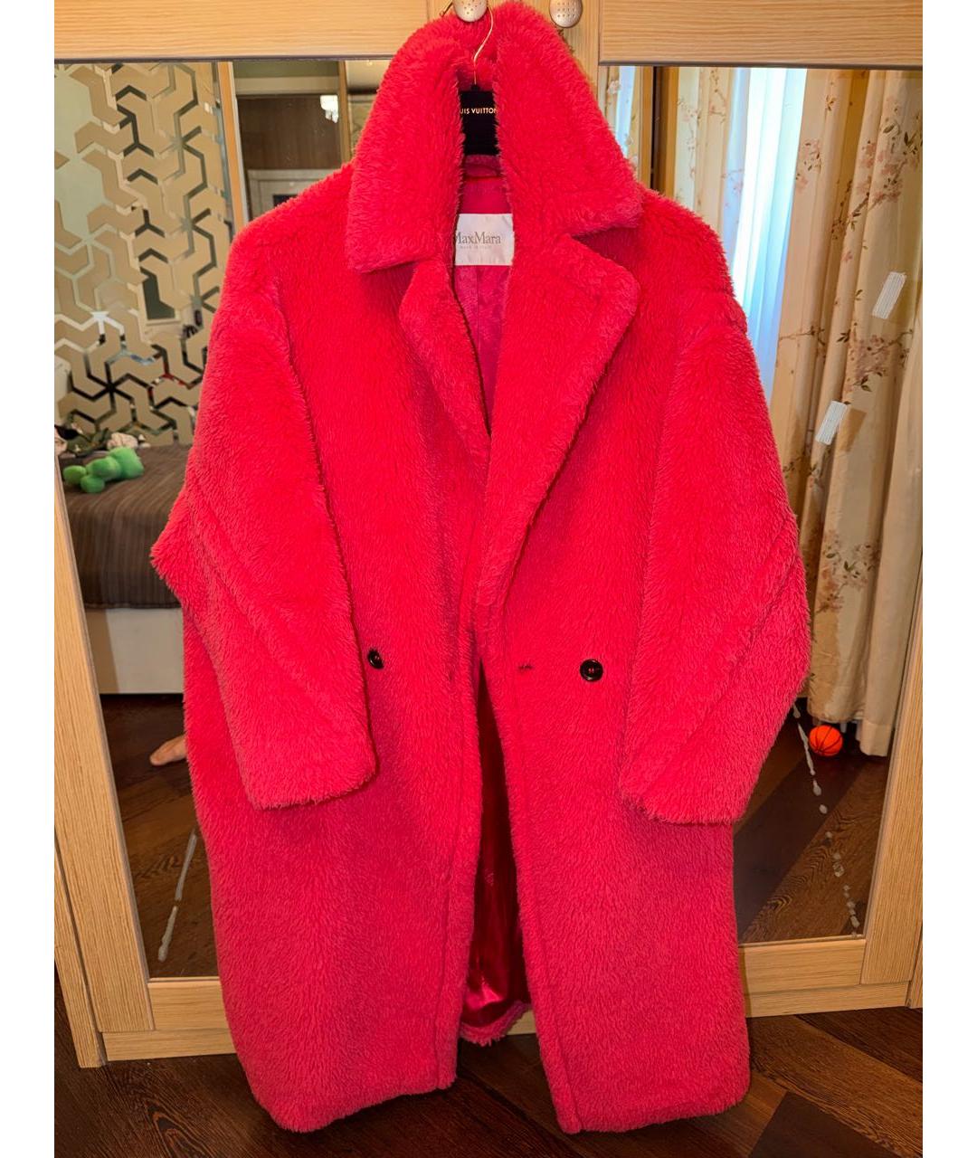 MAX MARA Красная меховая шуба, фото 5