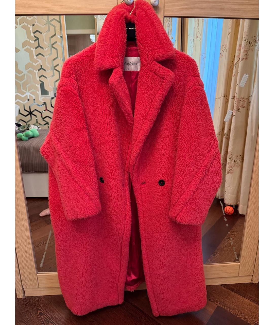 MAX MARA Красная меховая шуба, фото 3