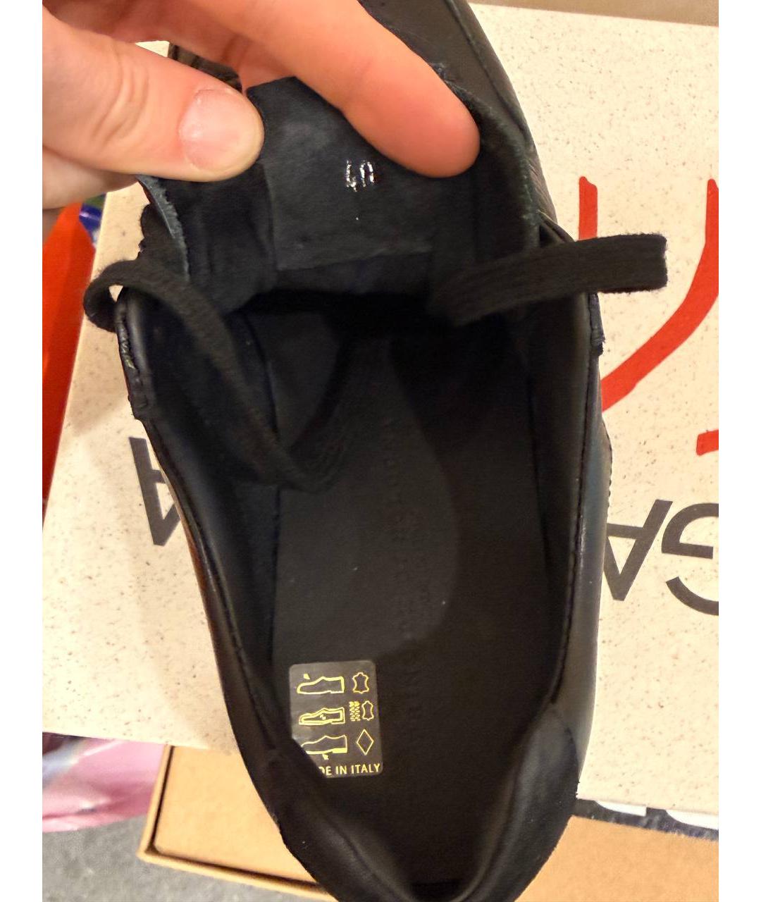 Principe di Bologna Черные кожаные низкие кроссовки / кеды, фото 7